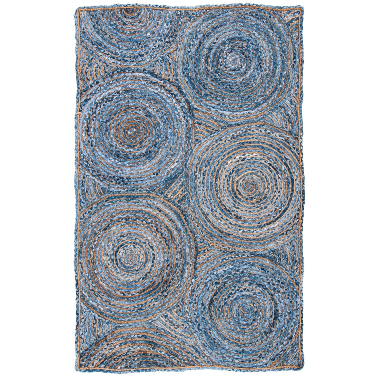 Safavieh Cape Cod Cap203M Handwoven Blue / Natural Rug Area Rug Carpet Shag